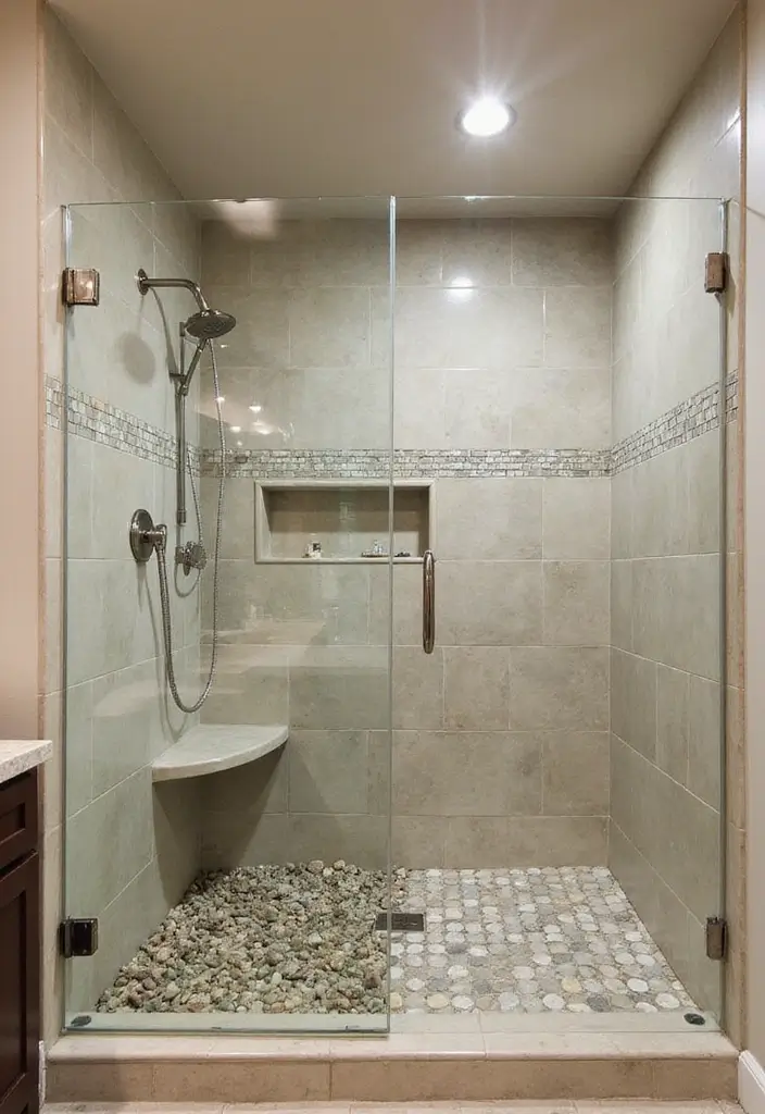 28 Walk In Bathroom Showers That Redefine Luxury - 18. Unique Shower Flooring 1