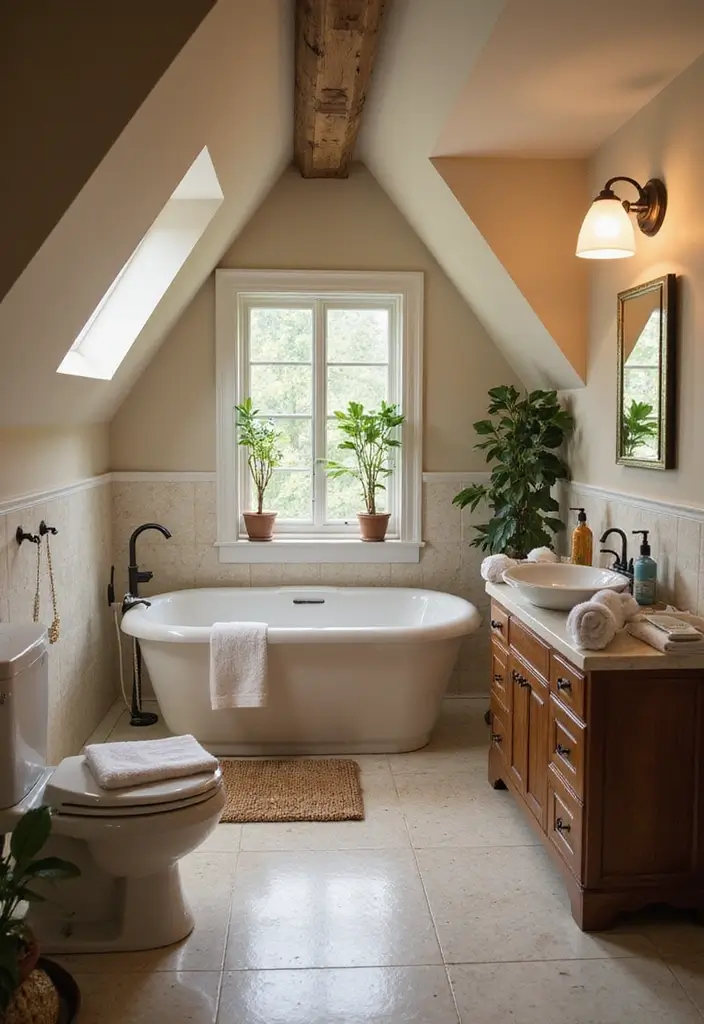 29 Attic Bathroom Ideas That Maximize Every Corner 36 29 Attic Bathroom Ideas That Maximize Every Corner - 6. Spa-Like Serenity 1