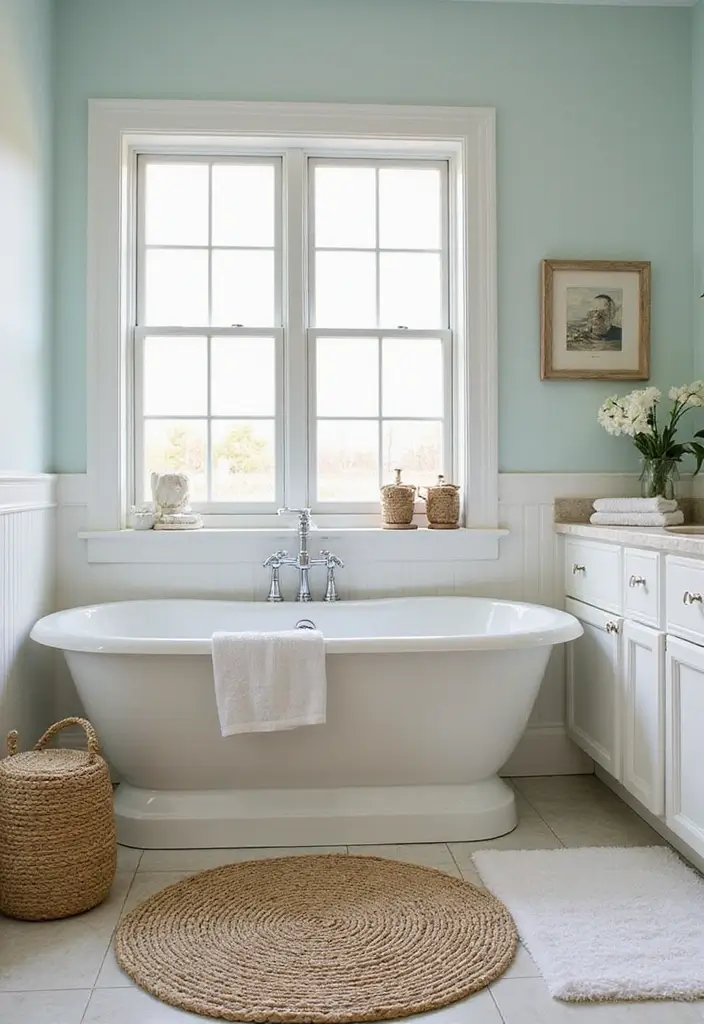 29 Bathroom Runner Rug Ideas That Tie The Room Together - 19. Natural Fiber Braided Rugs 1