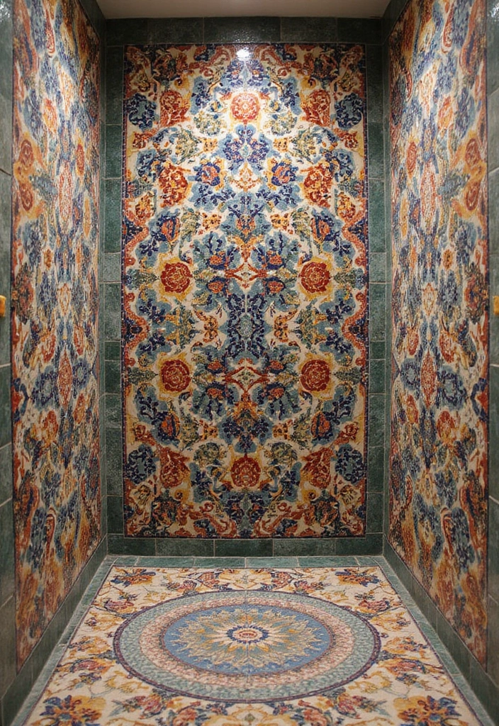 29 Bathroom Shower Tile Ideas That Feel Modern - 10. Mosaic Tile Art 1