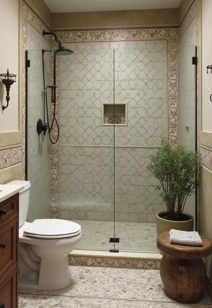 29 Bathroom Shower Tile Ideas That Feel Modern - 15. Vintage-Inspired Tiles 1
