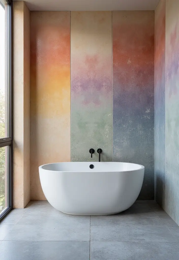 29 Bathroom Tiles Combination Ideas That Work Beautifully - 17. Ombre Effects for a Unique Gradient 1