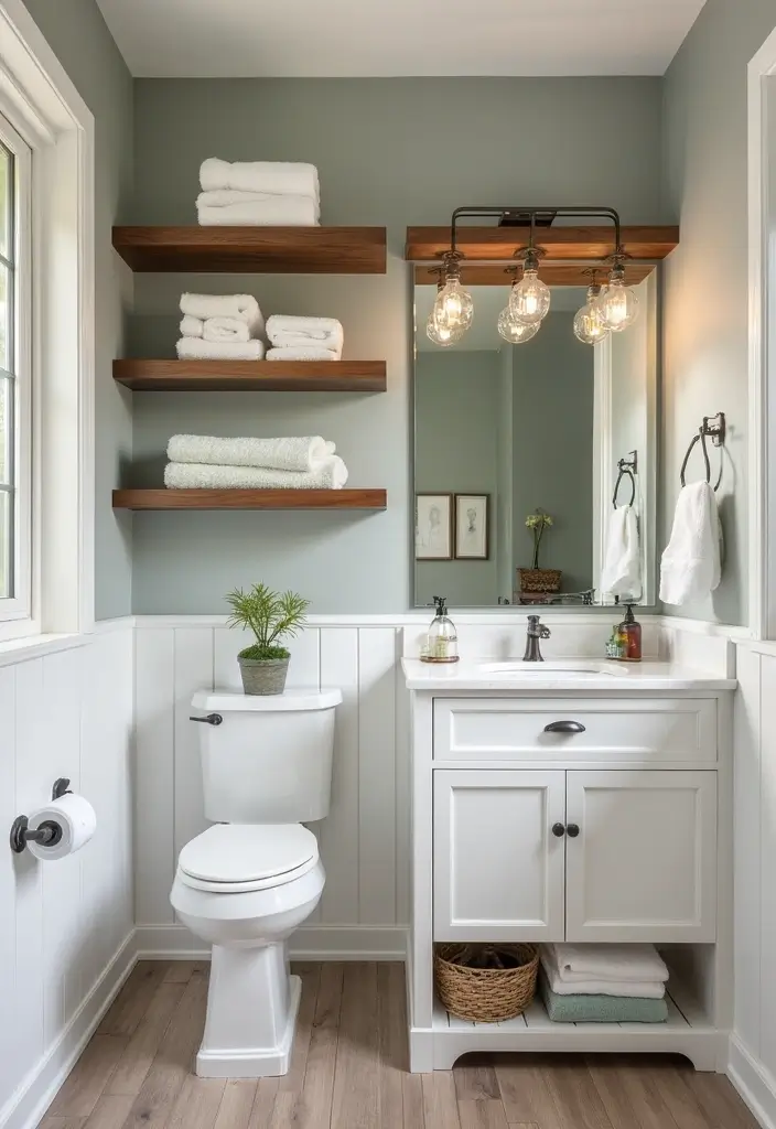 29 Ensuite Bathroom Ideas Master Bedrooms With Luxury Touch - 17. Open Shelving for Display 1