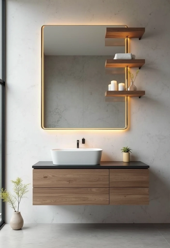 29 Modern Gray Bathroom Designs That Feel Sophisticated - 17. Floating Elements 1