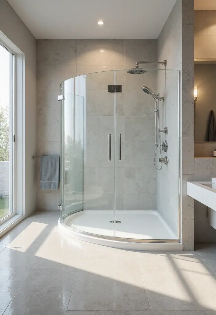 29 Modern Gray Bathroom Designs That Feel Sophisticated - 6. Glass Shower Enclosures 1