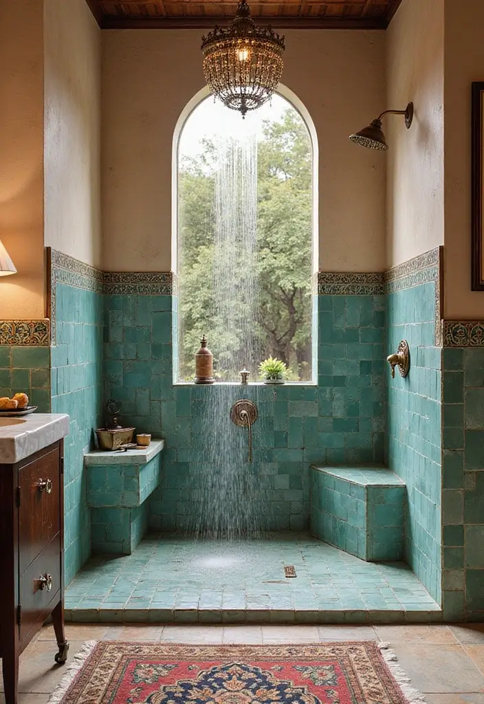 29 Moroccan Style Bathroom Designs Full Of Detail - 8. Elegant Shower Designs 1