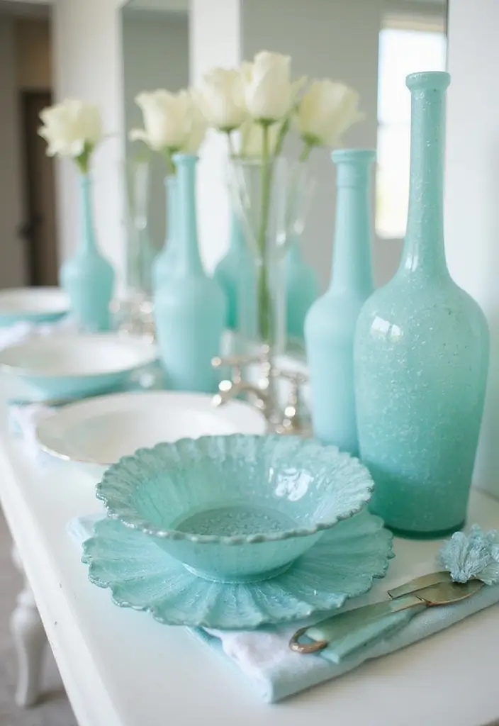 29 Under The Sea Bathroom Ideas For Kids And Adults - 12. Sea Glass Accents 1