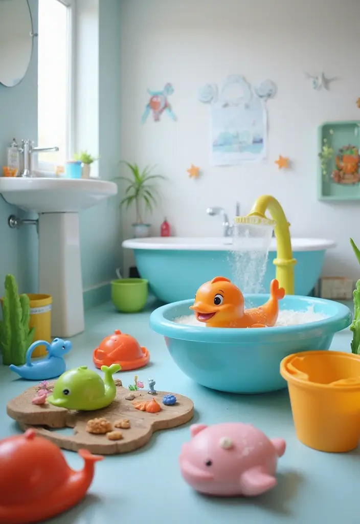 29 Under The Sea Bathroom Ideas For Kids And Adults - 27. Playful Bath Time Games 1