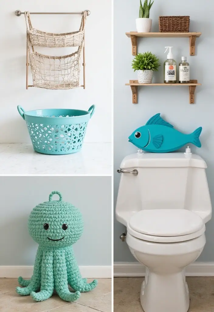 29 Under The Sea Bathroom Ideas For Kids And Adults - 9. Whimsical Storage Solutions 1