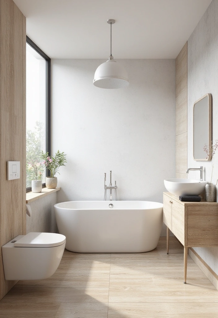 29 White And Wood Bathroom Ideas That Feel Warm - 16. Neutral Color Palette with White and Wood 1