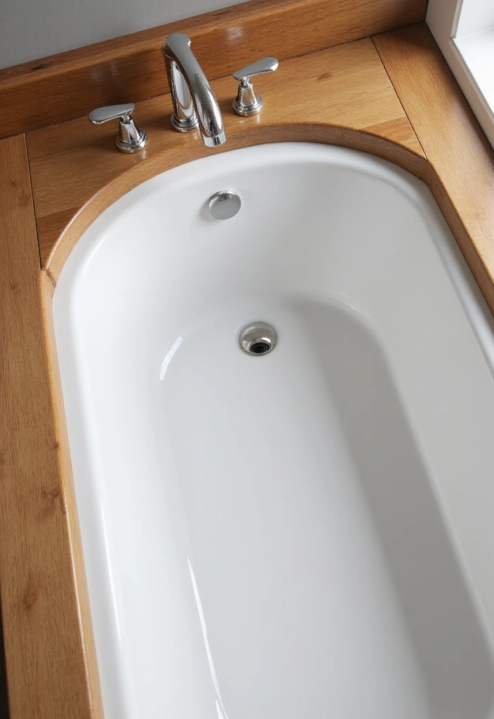 29 White And Wood Bathroom Ideas That Feel Warm - 24. White Tubs with Wooden Surrounds 1