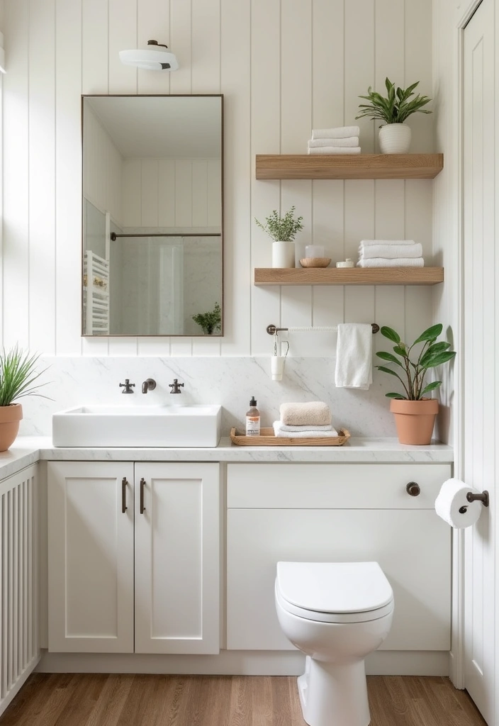 29 White And Wood Bathroom Ideas That Feel Warm - 25. White and Wood Combinations in Accessories 1