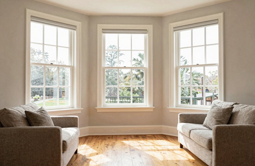 10 Living Room Window Types That Transform Your Space 3 bay and bow lighted architectural alcoves