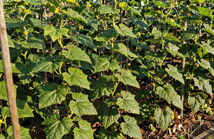 cucumber trellis needs five feet