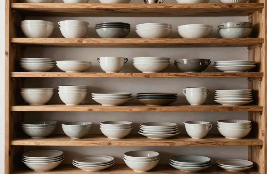 How to Decorate Open Kitchen Shelving in 10 Steps 4 daily use low shelves elevated special occasion display