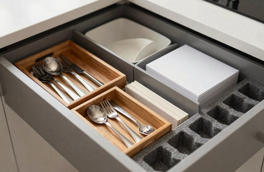 5 Kitchen Drawer Organization Tips That Actually Work 3 dedicated flatware organized drawers ahead