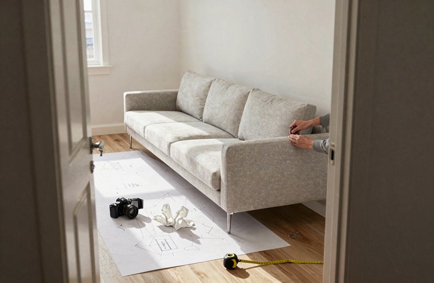 disassemble to gain clearance through doorway