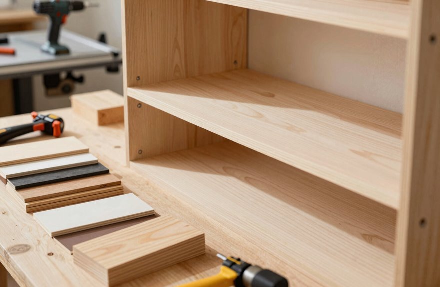 How to Build Closet Shelves in 7 Steps 2 laminate mdf shelves cleats studs