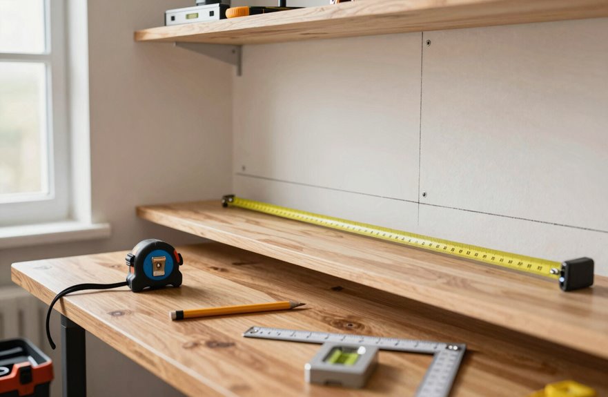 How to Build Closet Shelves in 7 Steps 1 marking studs planning shelves accurately