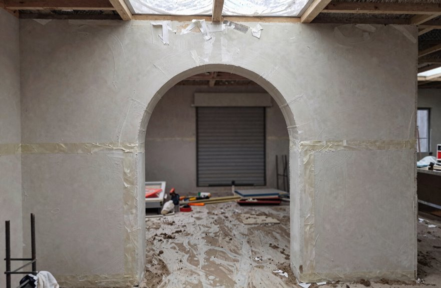 How to Build an Archway in 5 Steps 4 mud tape sand for seamless arch