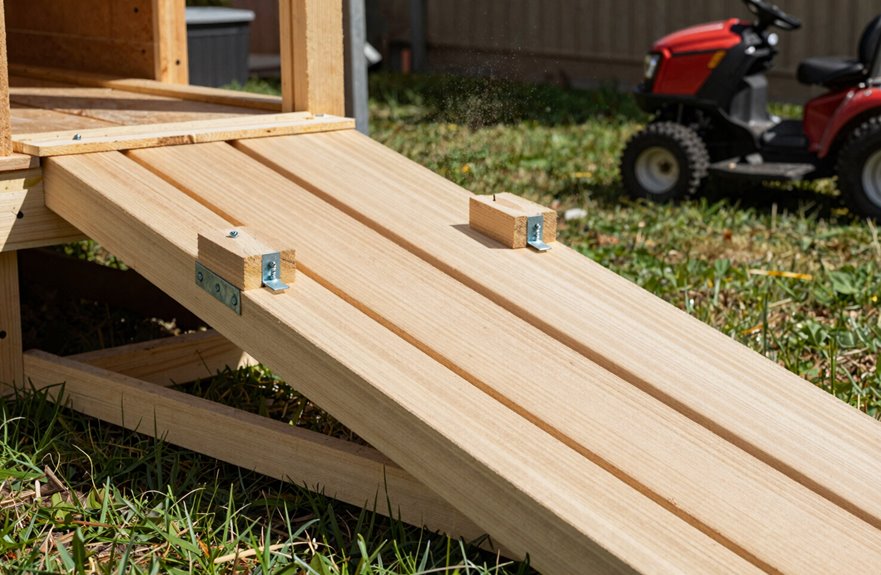 How to Build a Shed Ramp for a Riding Lawn Mower in 10 Steps 3 pressure treated ramp lumber selection and maintenance