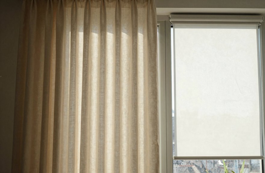 roller blinds vs curtains light control