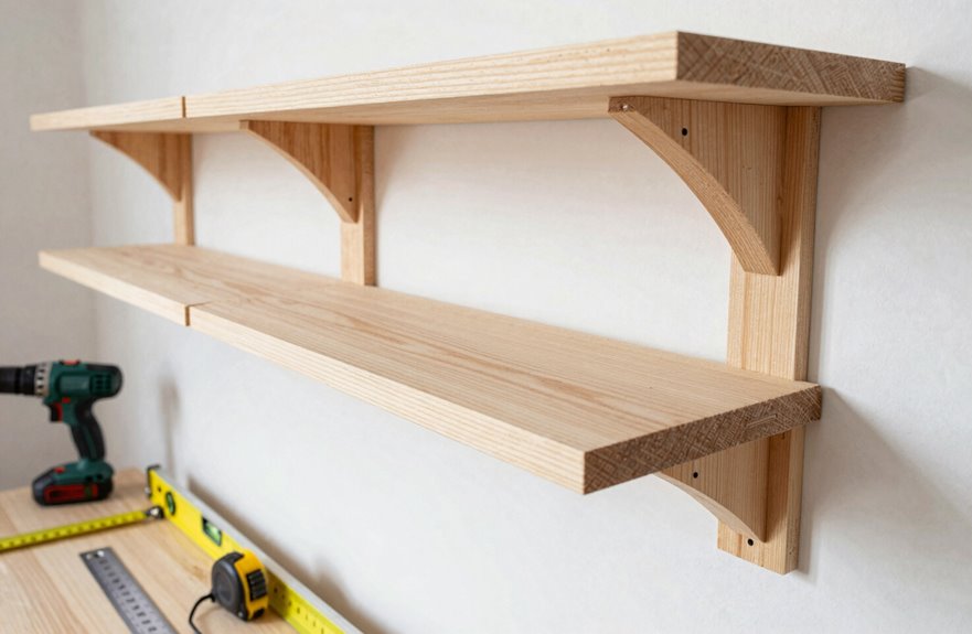 How to Build Closet Shelves in 7 Steps 5 shelves leveled and secured firmly