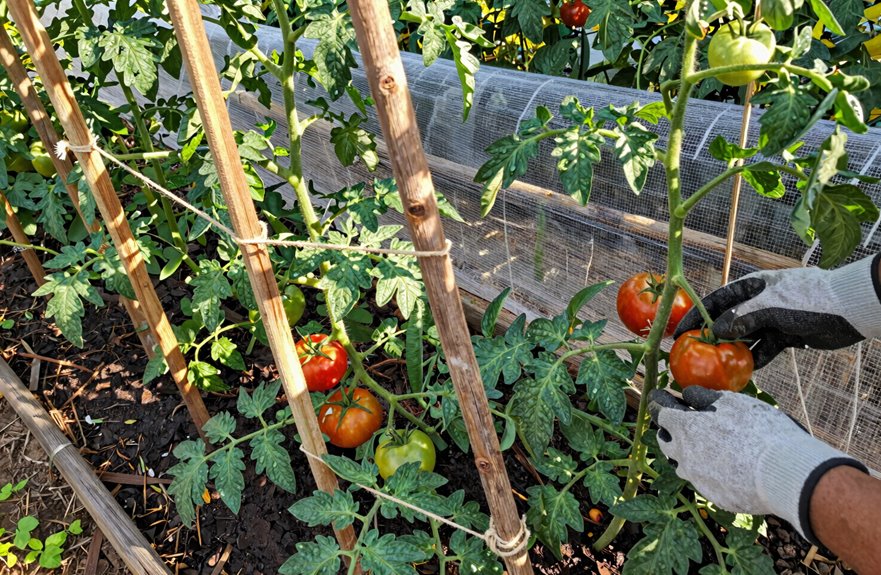 7 Ways to Support Tomato Plants Without Cages 1 tall supports for vigorous indeterminate tomatoes