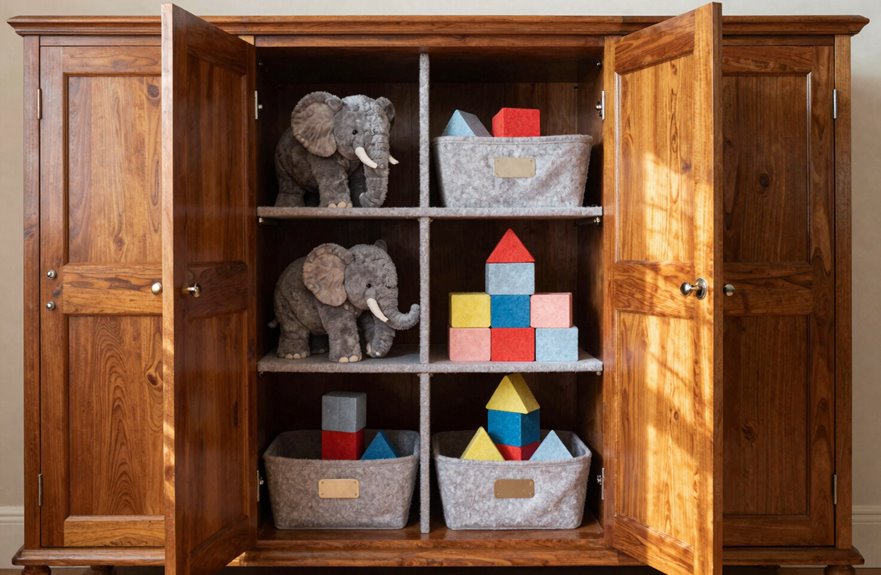 vertical armoire shelving for kids storage