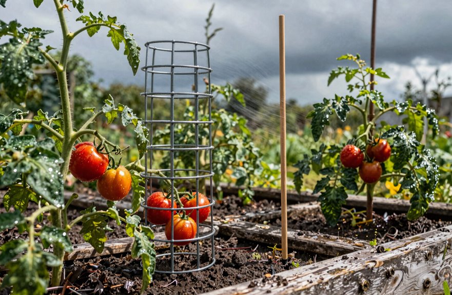 windproof tomato cage strategies