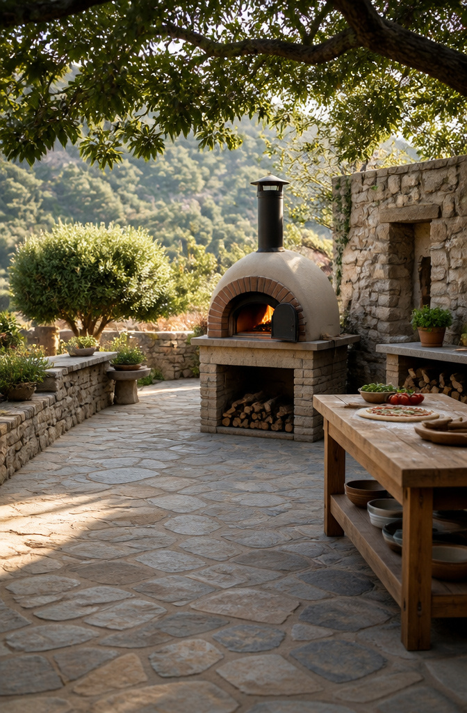 The HearthStone Genio 33-inch wood-fired pizza oven shown with a cooking surface.