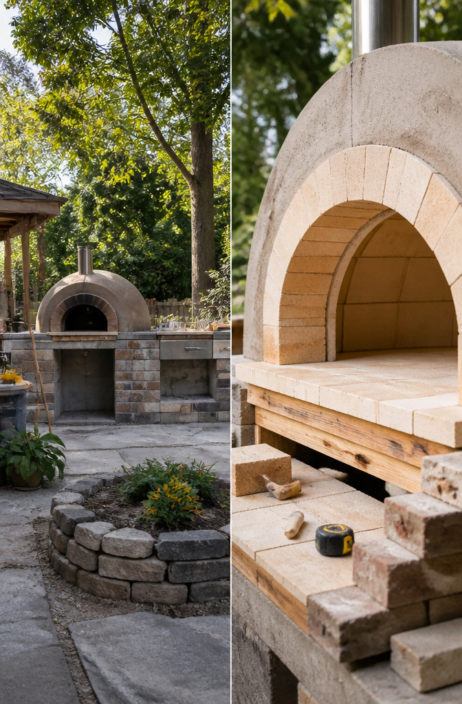The Chicago Brick Oven CBO-750 DIY kit components displayed for assembly.